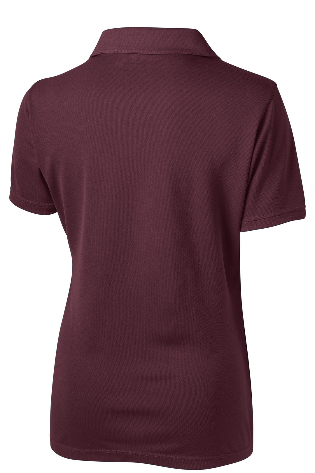 Rear View of Maroon Sport-Tek Women's PosiCharge Micro-Mesh Polo. LST680