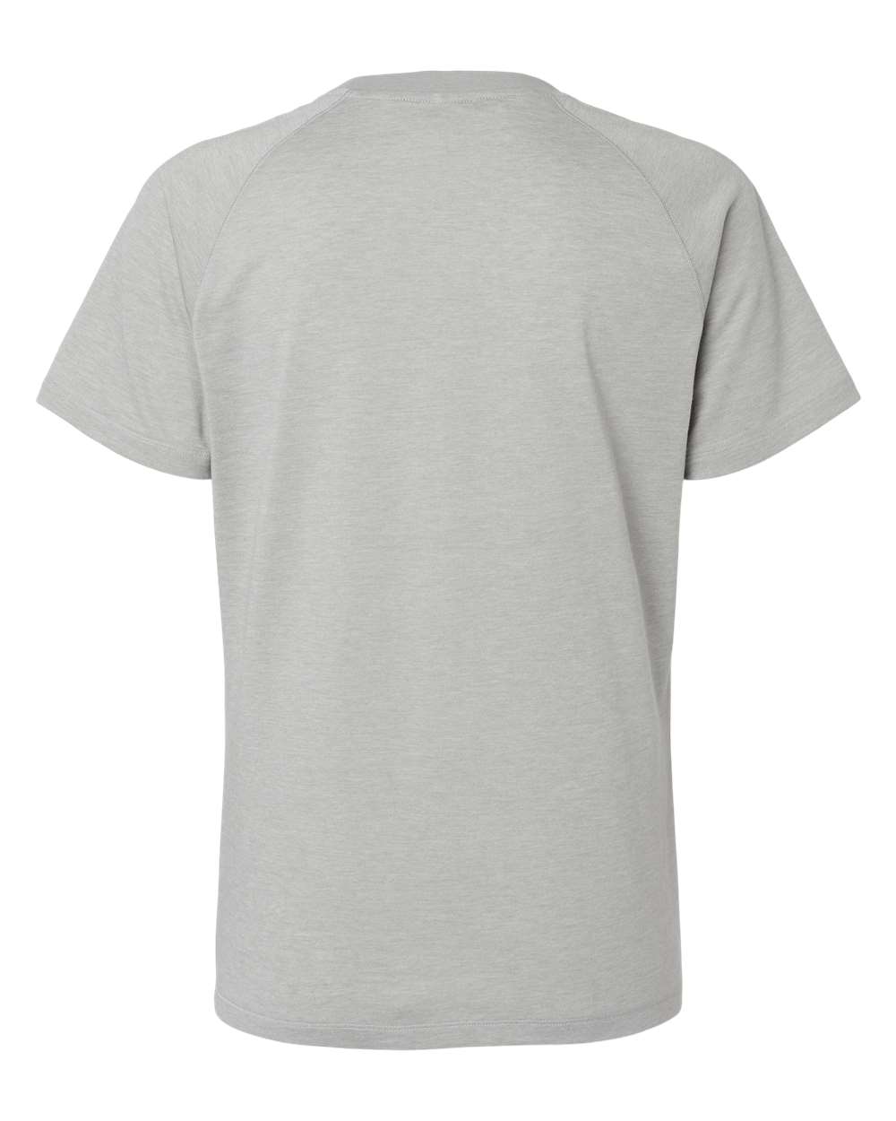 Rear View of Medium Grey Heather Women's Blended T-Shirt - A557