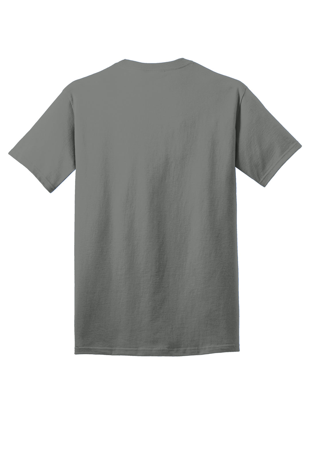 Rear View of Medium Grey Port & Company - Core Cotton Tee. PC54