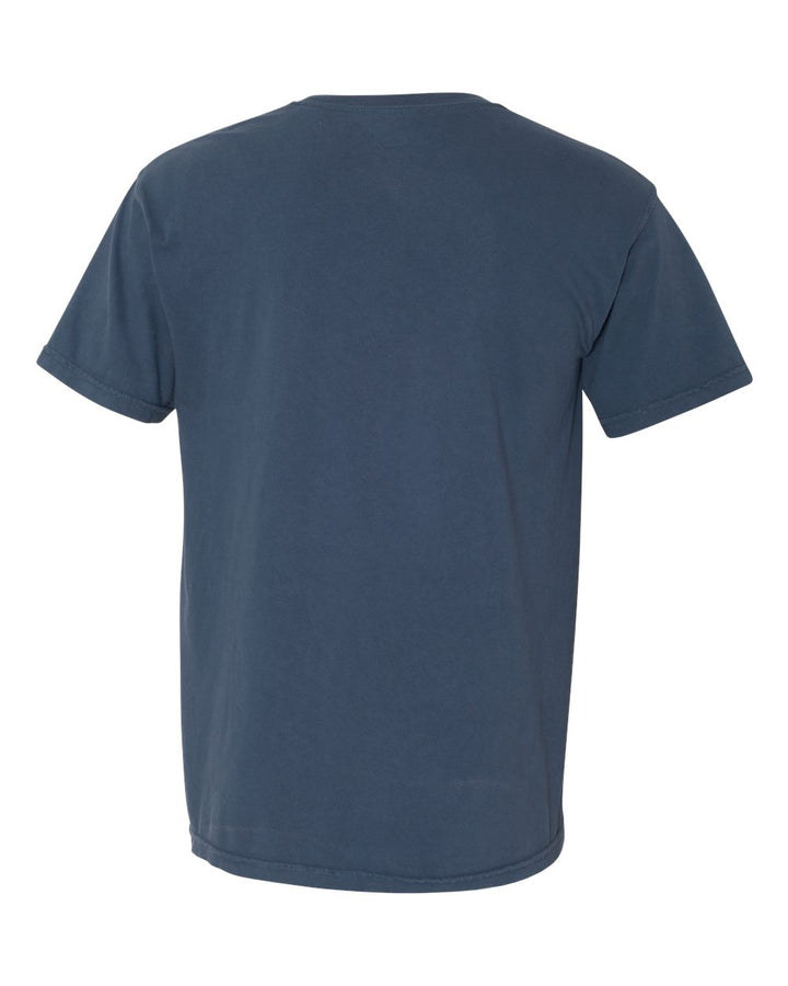 Rear View of Midnight Garment-Dyed Heavyweight Pocket T-Shirt - 6030