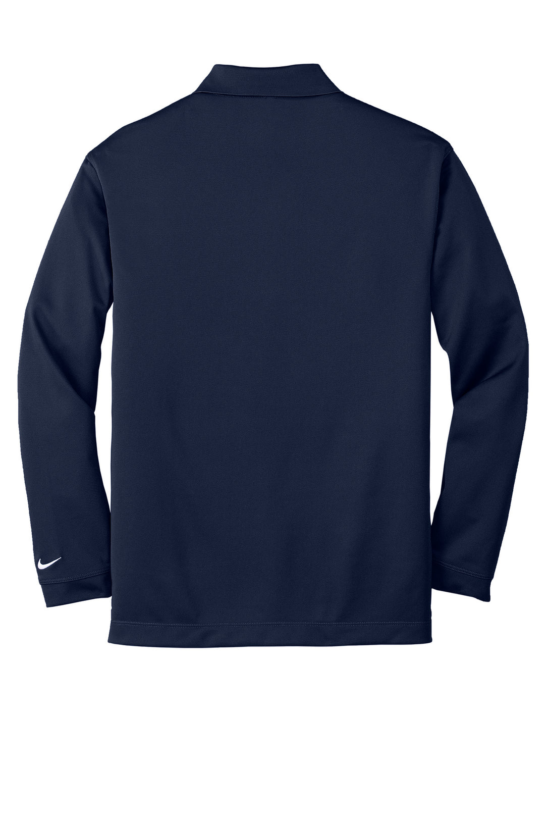 Rear View of Midnight Navy Nike Tall Long Sleeve Dri-FIT Stretch Tech Polo. 604940