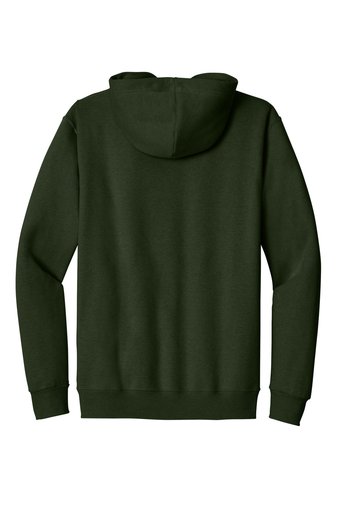 Rear View of MilGrnHtr Jerzees Eco Premium Blend Pullover Hooded Sweatshirt 700M