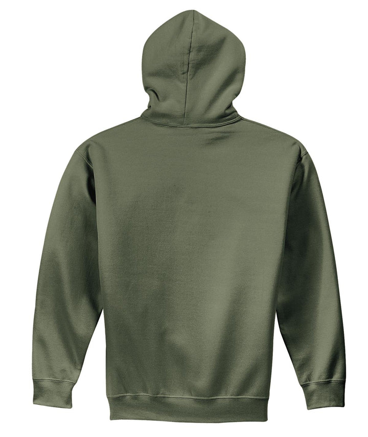 Rear View of Military Green Gildan - Heavy Blend Hooded Sweatshirt. 18500