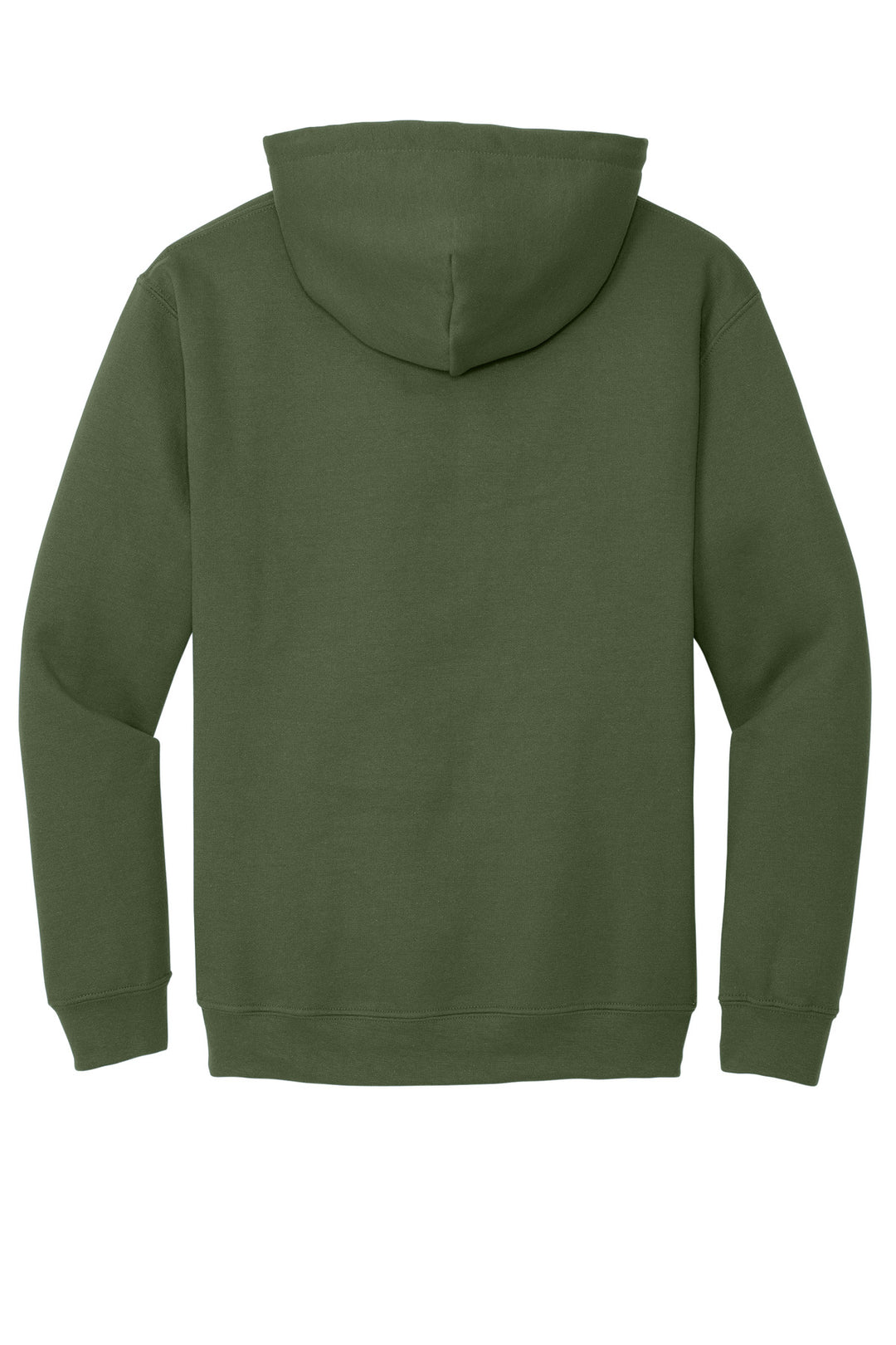 Rear View of Military Green Gildan - Heavy Blend Hooded Sweatshirt. 18500