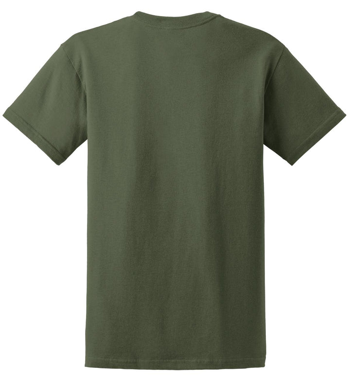 Rear View of Military Green Gildan - Ultra Cotton 100% US Cotton T-Shirt. 2000