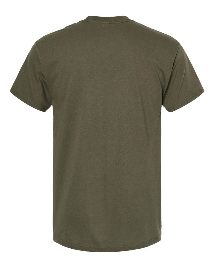 Rear View of Military Green Gold Soft Touch T-Shirt - 4800