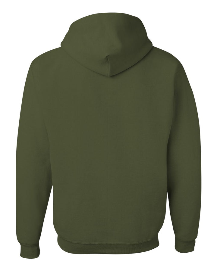 Rear View of Military Green NuBlend® Hooded Sweatshirt - 996MR