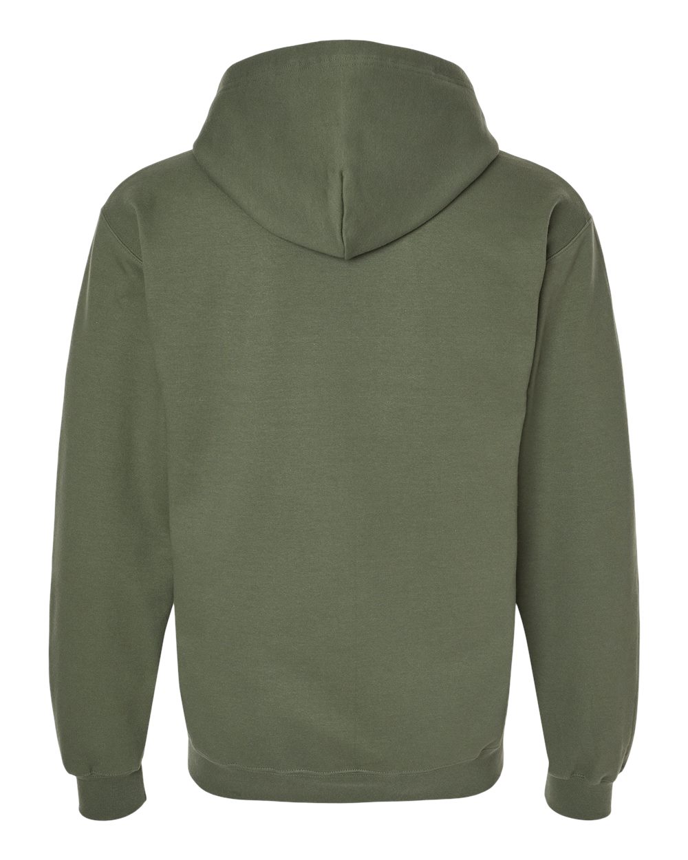 Rear View of Military Green Softstyle® Full-Zip Hooded Sweatshirt - SF600