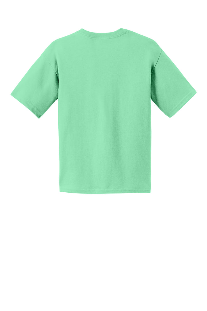 Rear View of Mint Green Gildan - Youth Ultra Cotton 100% US Cotton T-Shirt. 2000B