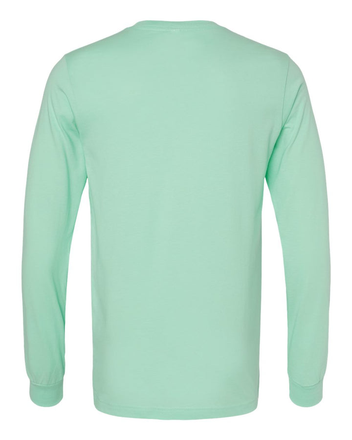 Rear View of Mint Jersey Long Sleeve Tee - 3501