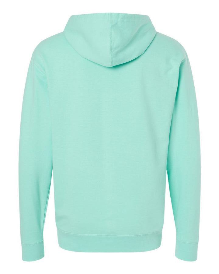 Rear View of Mint Midweight Hooded Sweatshirt - SS4500
