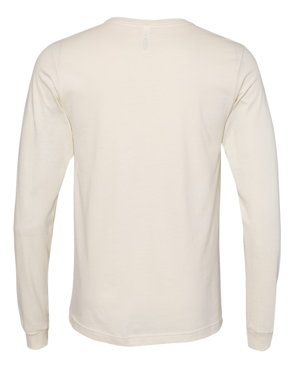 Rear View of Natural Jersey Long Sleeve Tee - 3501