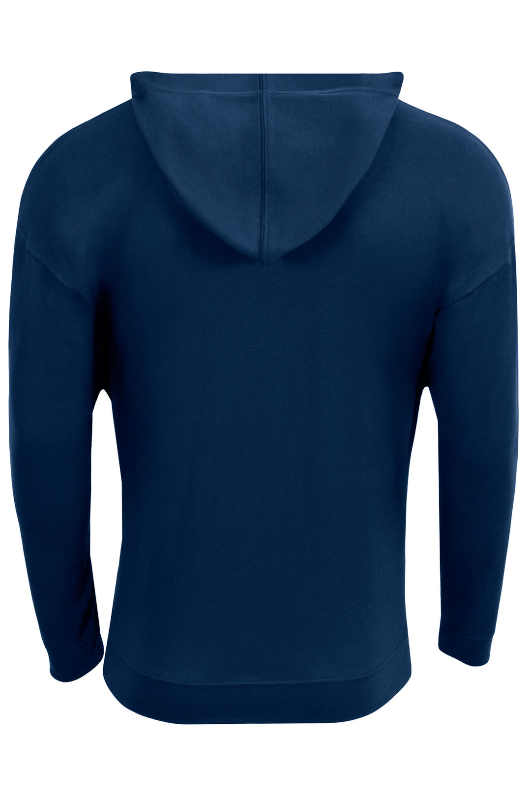 Rear View of Navy A4 Softek Long Sleeve Hooded Tee A4N3528