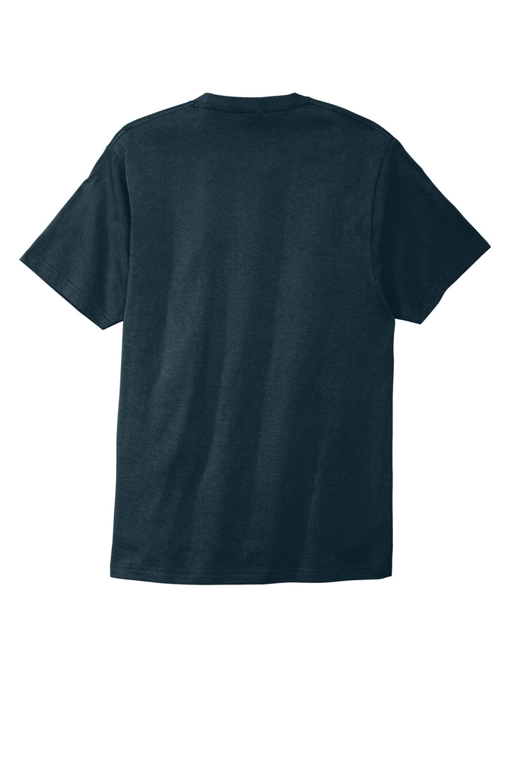 Rear View of Navy Blue Port & Company Bouncer Tee PC600