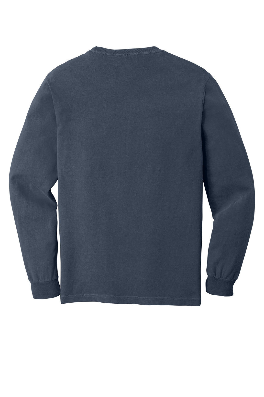 Rear View of Navy COMFORT COLORS Heavyweight Ring Spun Long Sleeve Tee. 6014