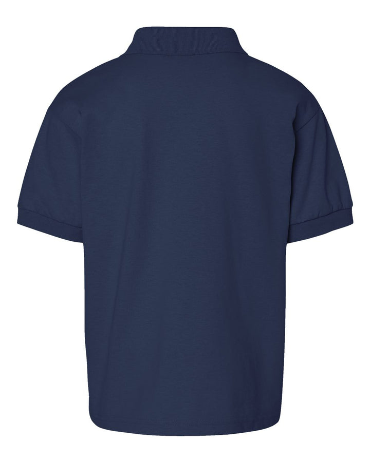 Rear View of Navy DryBlend® Youth Jersey Polo - 8800B
