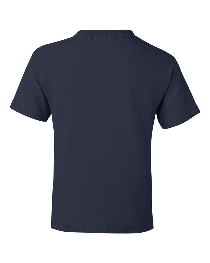 Rear View of Navy DryBlend® Youth T-Shirt - 8000B