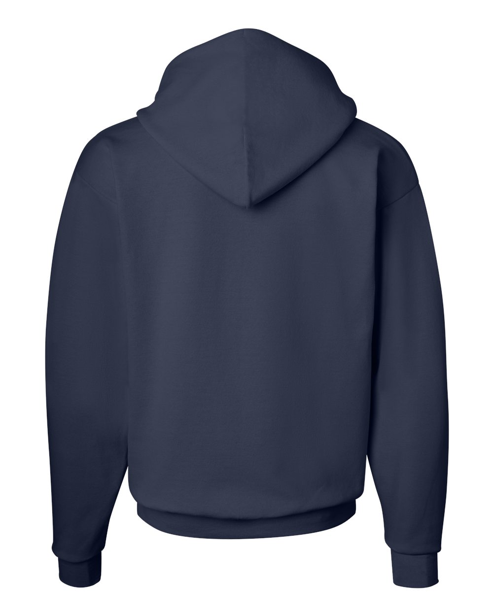 Rear View of Navy Ecosmart® Hooded Sweatshirt - P170