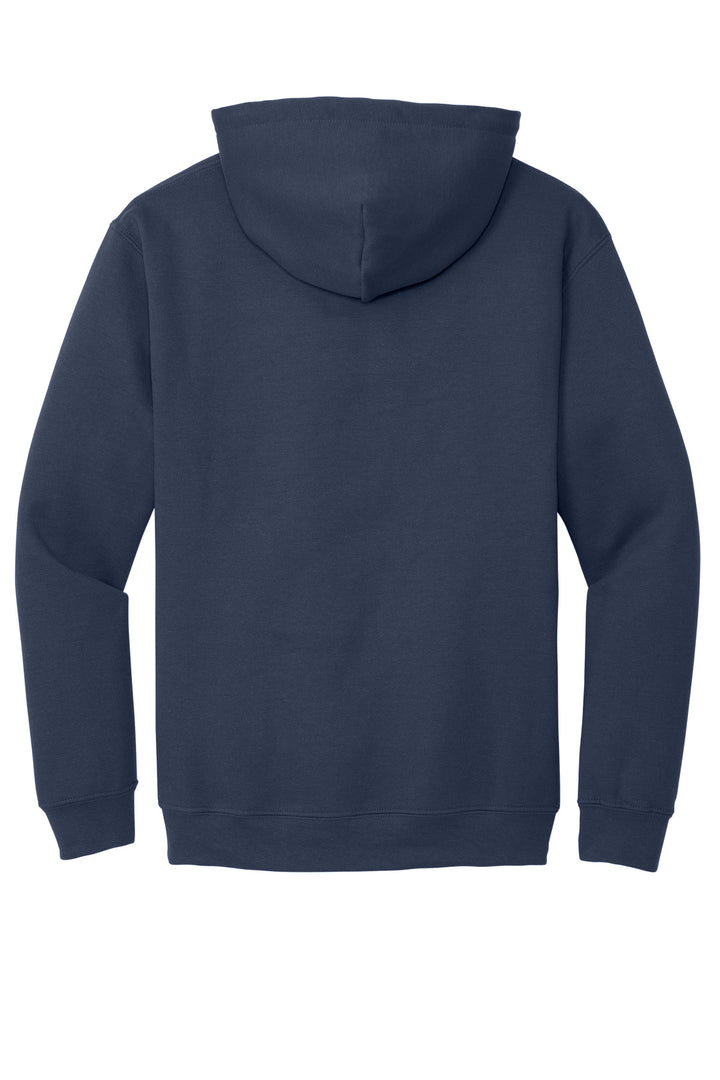 Rear View of Navy Gildan - Heavy Blend Hooded Sweatshirt. 18500