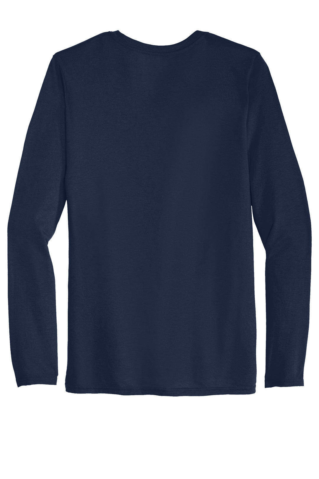 Rear View of Navy Gildan Performance Long Sleeve T-Shirt. 42400