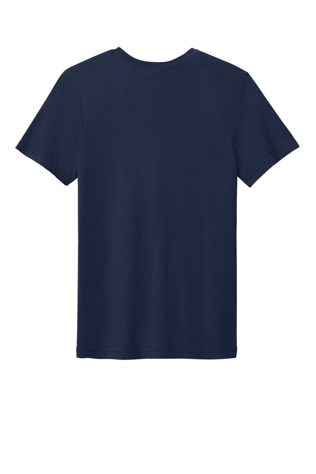 Rear View of Navy Gildan Softstyle V-Neck T-Shirt. 64V00