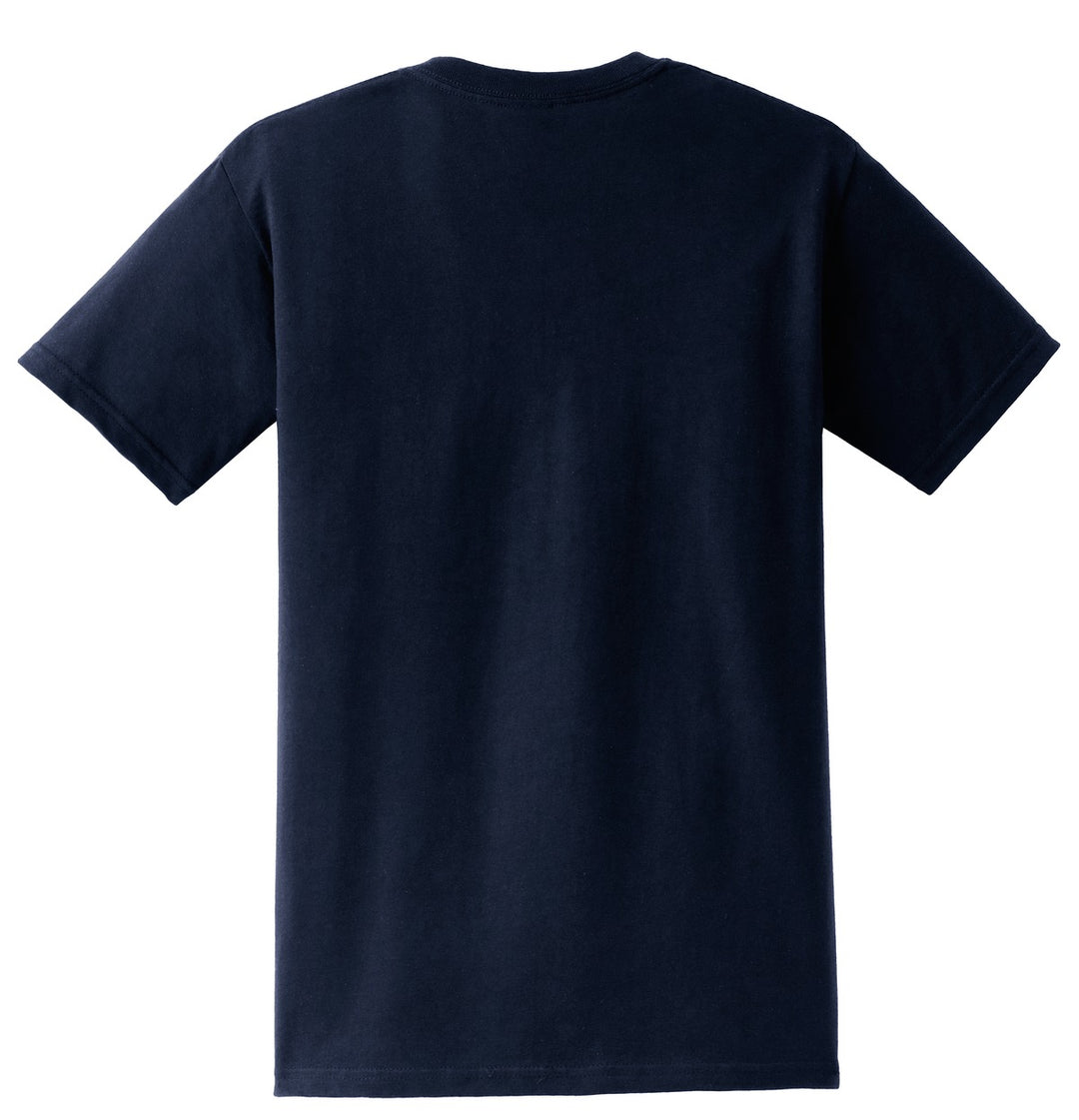 Rear View of Navy Gildan - Ultra Cotton 100% US Cotton T-Shirt with Pocket. 2300