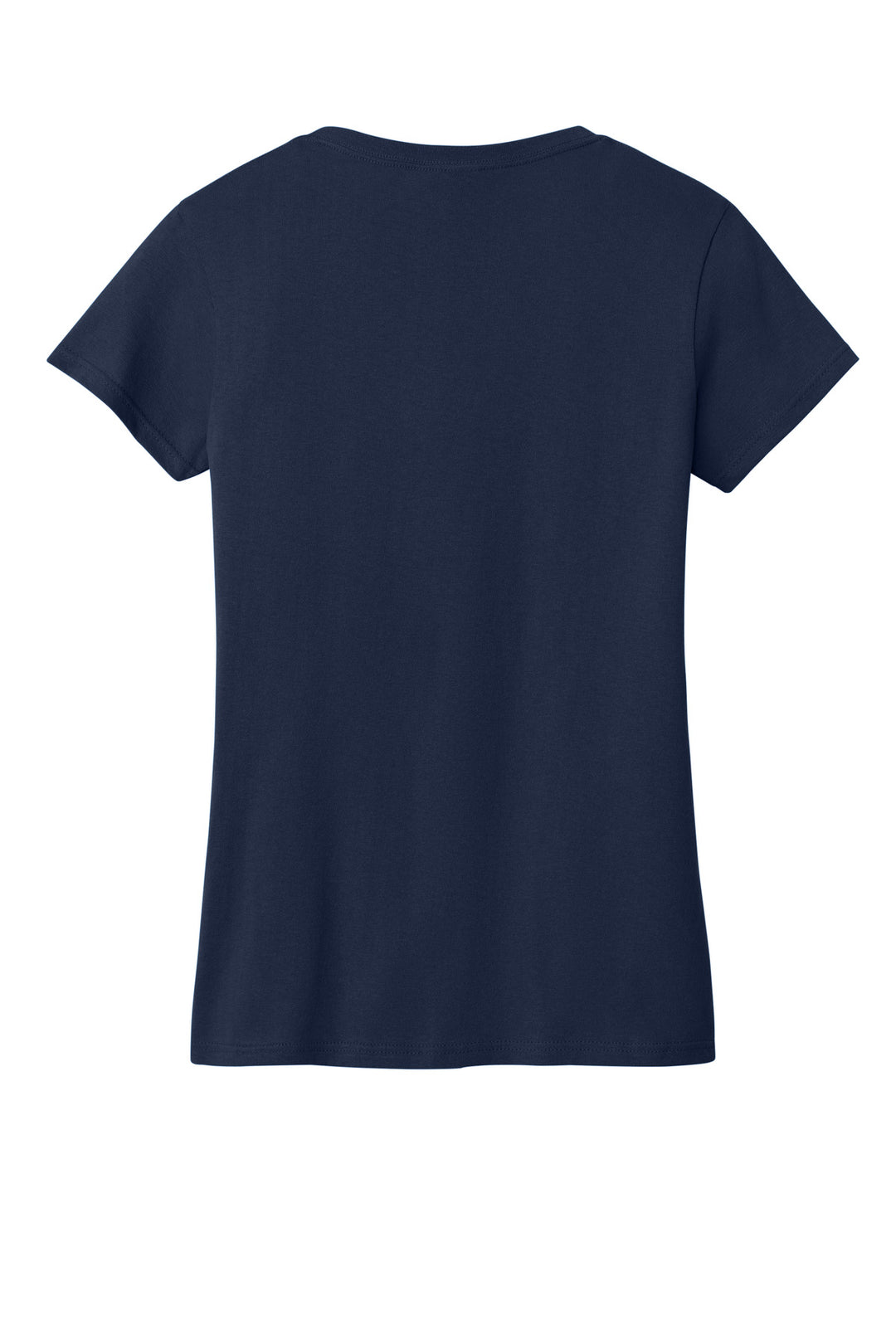 Rear View of Navy Gildan Women's Heavy Cotton 100% Cotton V-Neck T-Shirt. 5V00L