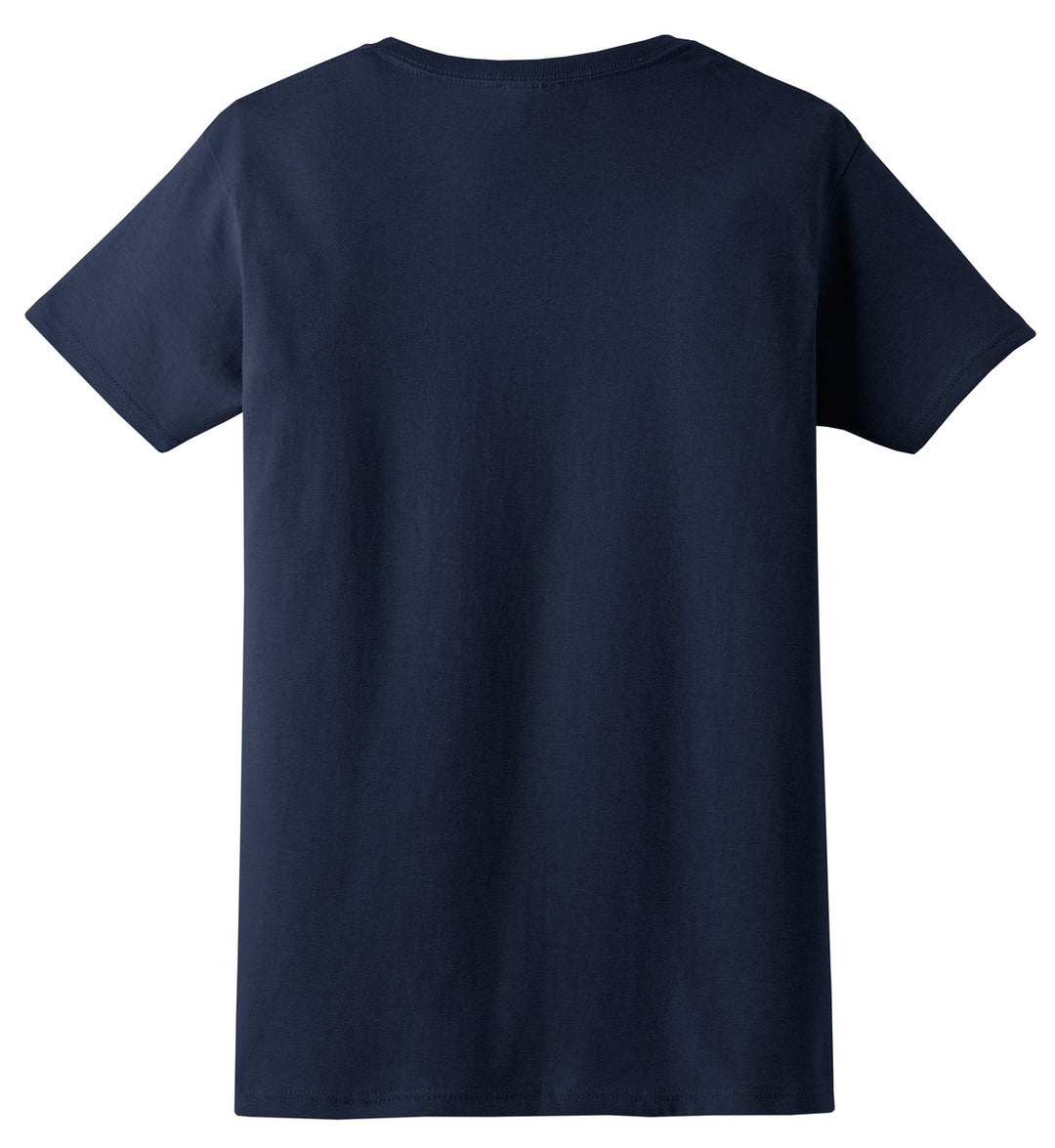 Rear View of Navy Gildan Women's Ultra Cotton 100% US Cotton T-Shirt. 2000L