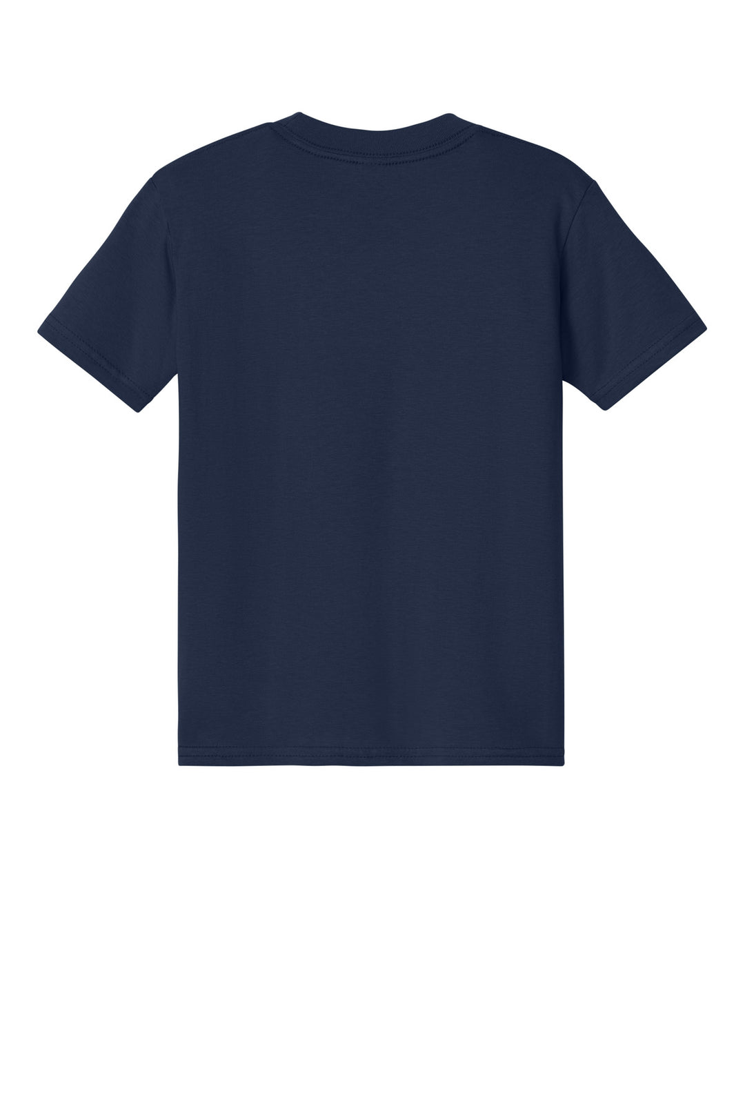 Rear View of Navy Gildan Youth Softstyle Midweight Tee 65000B