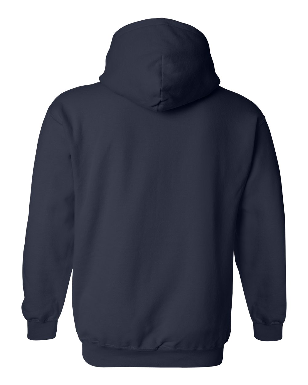Rear View of Navy Heavy Blend™ Hooded Sweatshirt - 18500