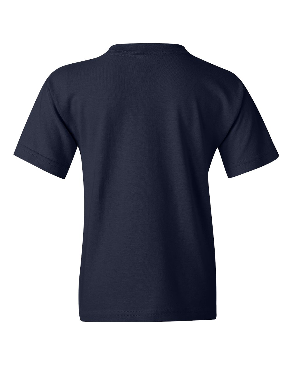 Rear View of Navy Heavy Cotton™ Youth T-Shirt - 5000B