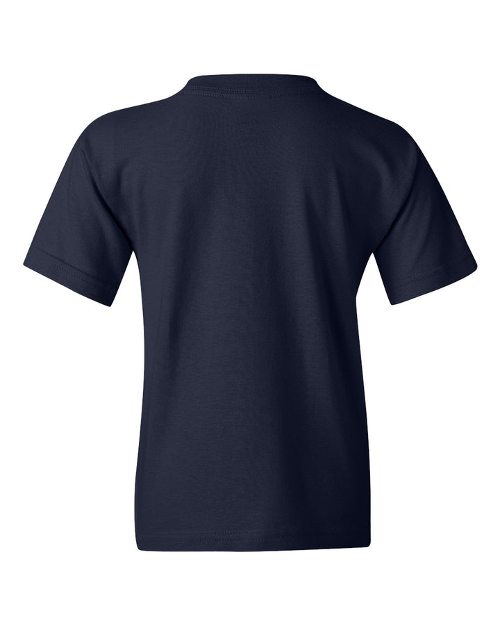 Rear View of Navy Heavy Cotton™ Youth T-Shirt - 5000B