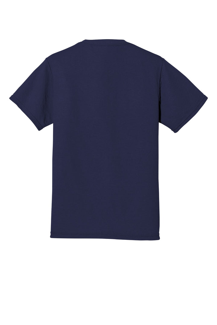 Rear View of Navy Jerzees Dri-Power 100% Polyester T-Shirt. 21M