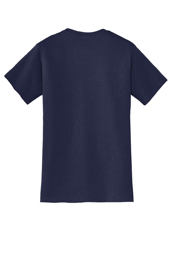 Rear View of Navy Jerzees - Dri-Power 50/50 Cotton/Poly Pocket T-Shirt. 29MP