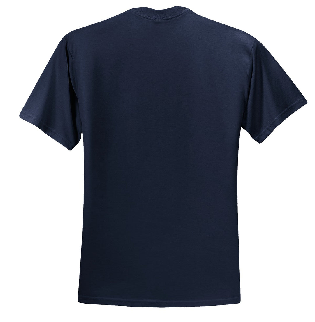 Rear View of Navy Jerzees - Dri-Power 50/50 Cotton/Poly T-Shirt. 29M