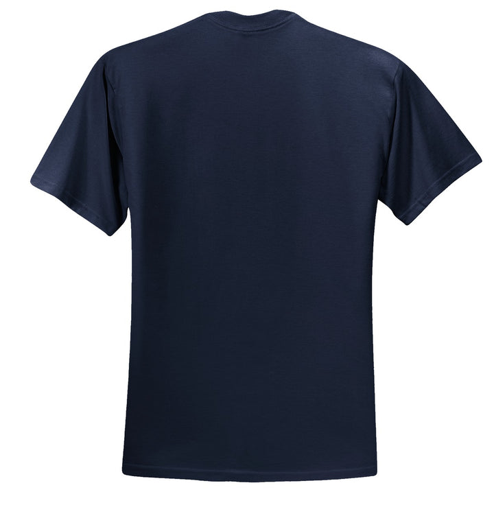 Rear View of Navy Jerzees - Dri-Power 50/50 Cotton/Poly T-Shirt. 29M