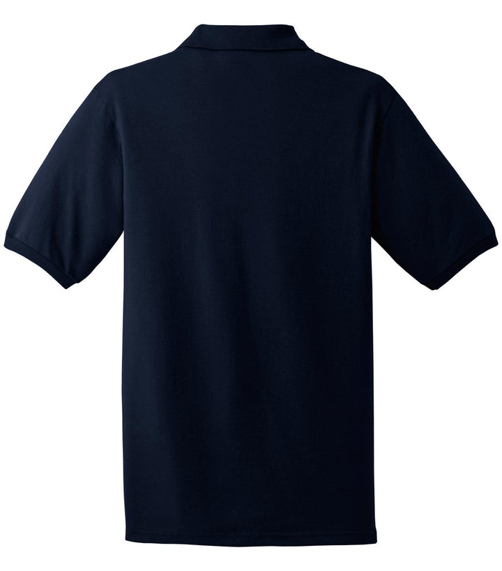 Rear View of Navy Jerzees Dri-Power Sport Shirt. 437M