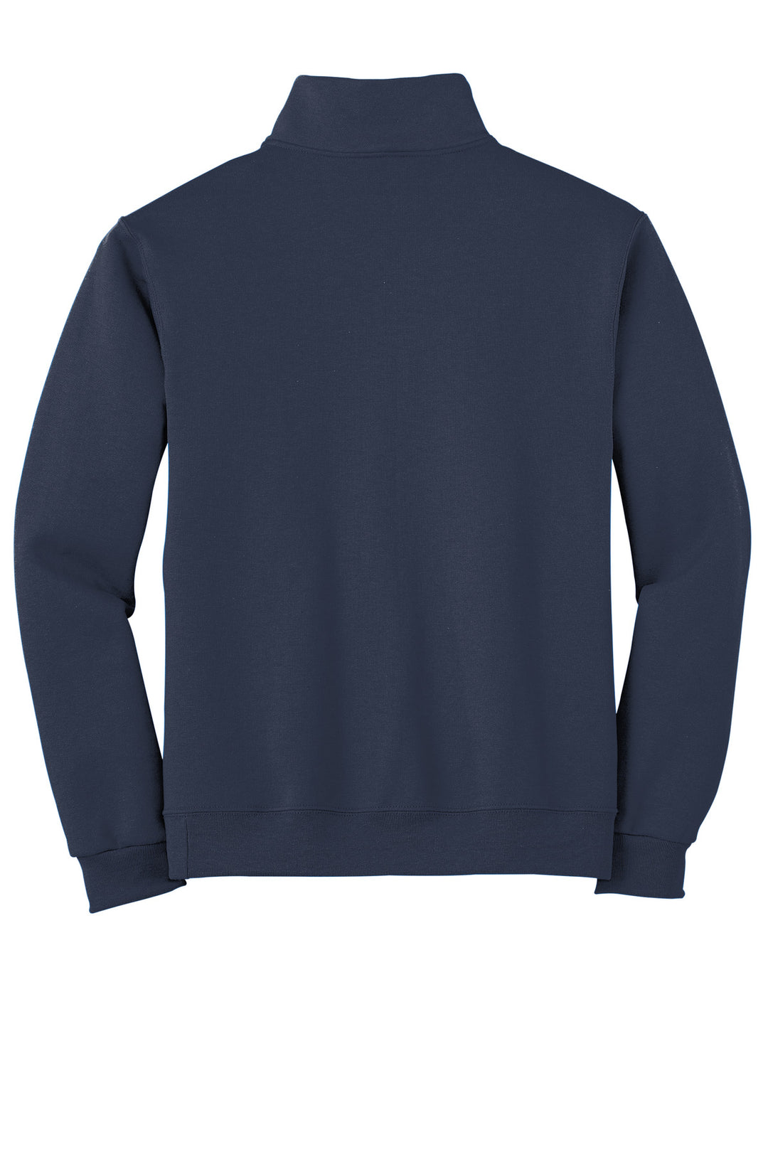 Rear View of Navy Jerzees - NuBlend 1/4-Zip Cadet Collar Sweatshirt. 995M