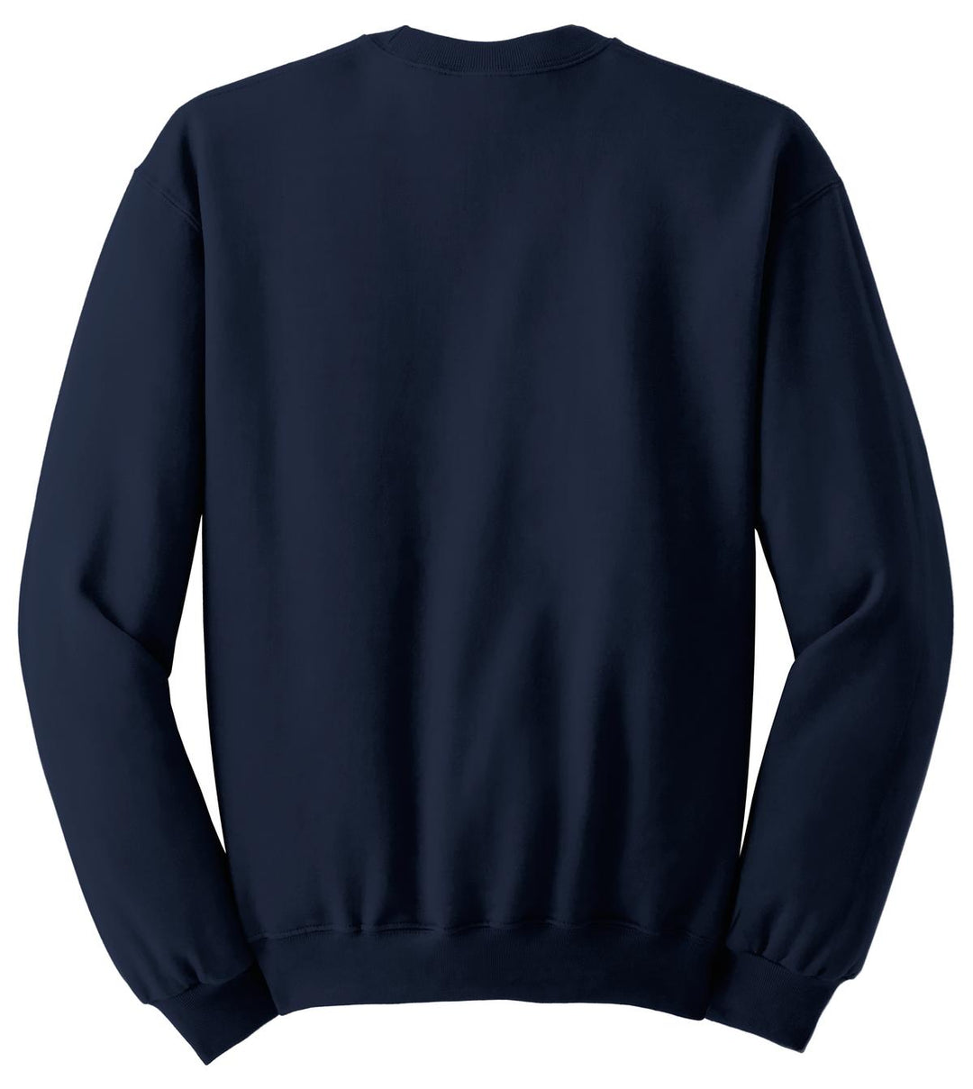 Rear View of Navy Jerzees - NuBlend Crewneck Sweatshirt. 562M