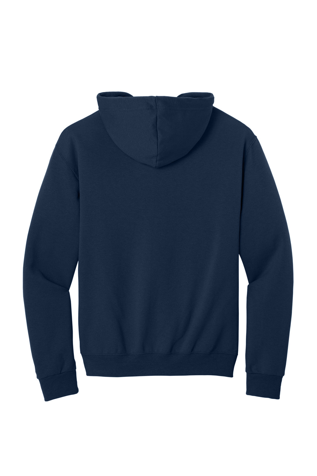 Rear View of Navy Jerzees - NuBlend Full-Zip Hooded Sweatshirt. 993M