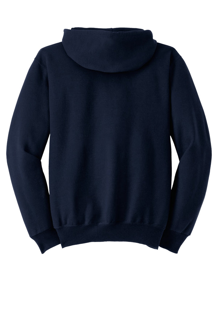 Rear View of Navy Jerzees Super Sweats NuBlend - Full-Zip Hooded Sweatshirt. 4999M