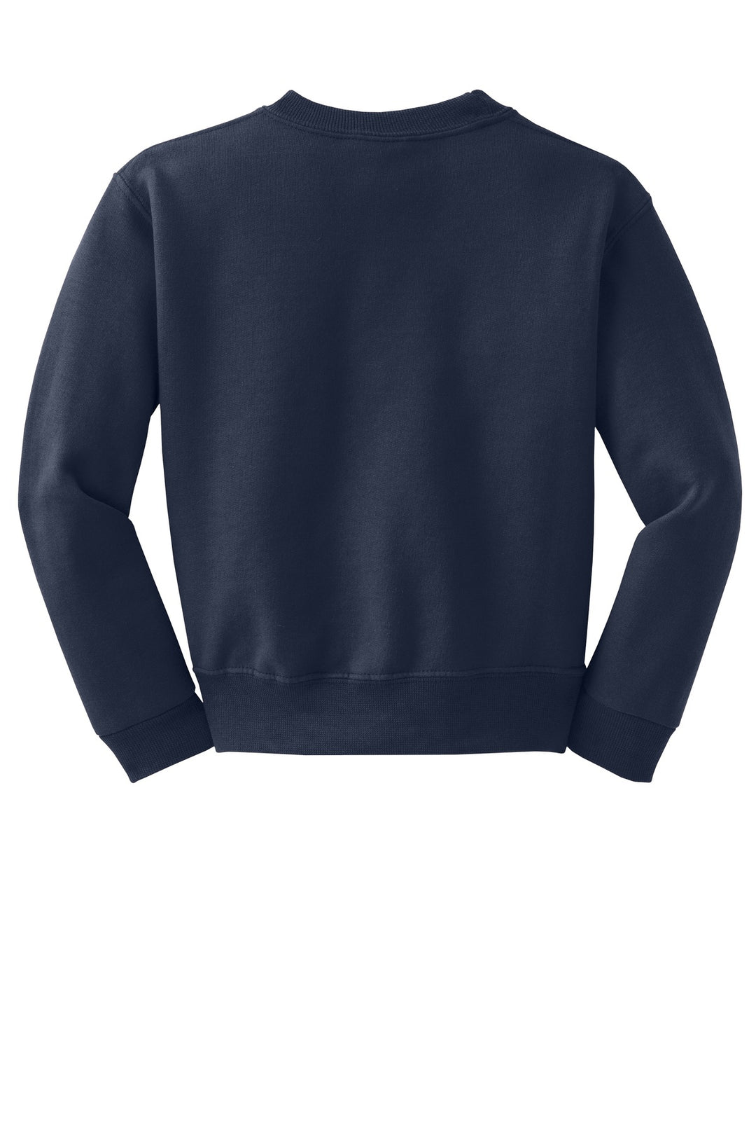 Rear View of Navy Jerzees - Youth NuBlend Crewneck Sweatshirt. 562B