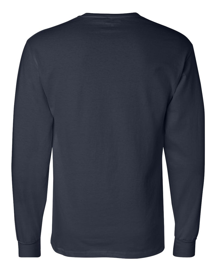 Rear View of Navy Long Sleeve T-Shirt - CC8C