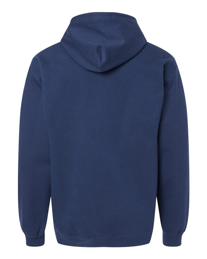 Rear View of Navy Softstyle® Full-Zip Hooded Sweatshirt - SF600