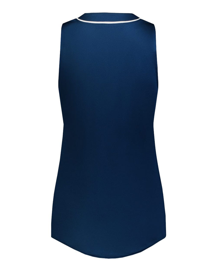 Rear View of Navy/ White Women's Cutter Jersey - 6913