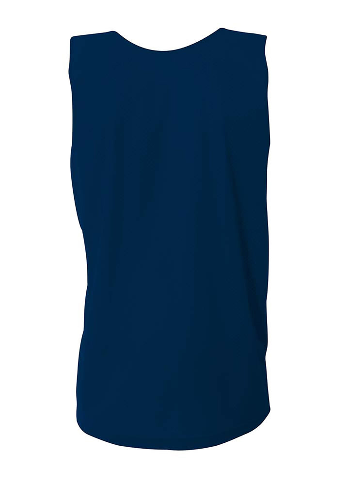 Rear View of Navy/White A4 Sprint Youth Reversible Mesh Tank A4N2206