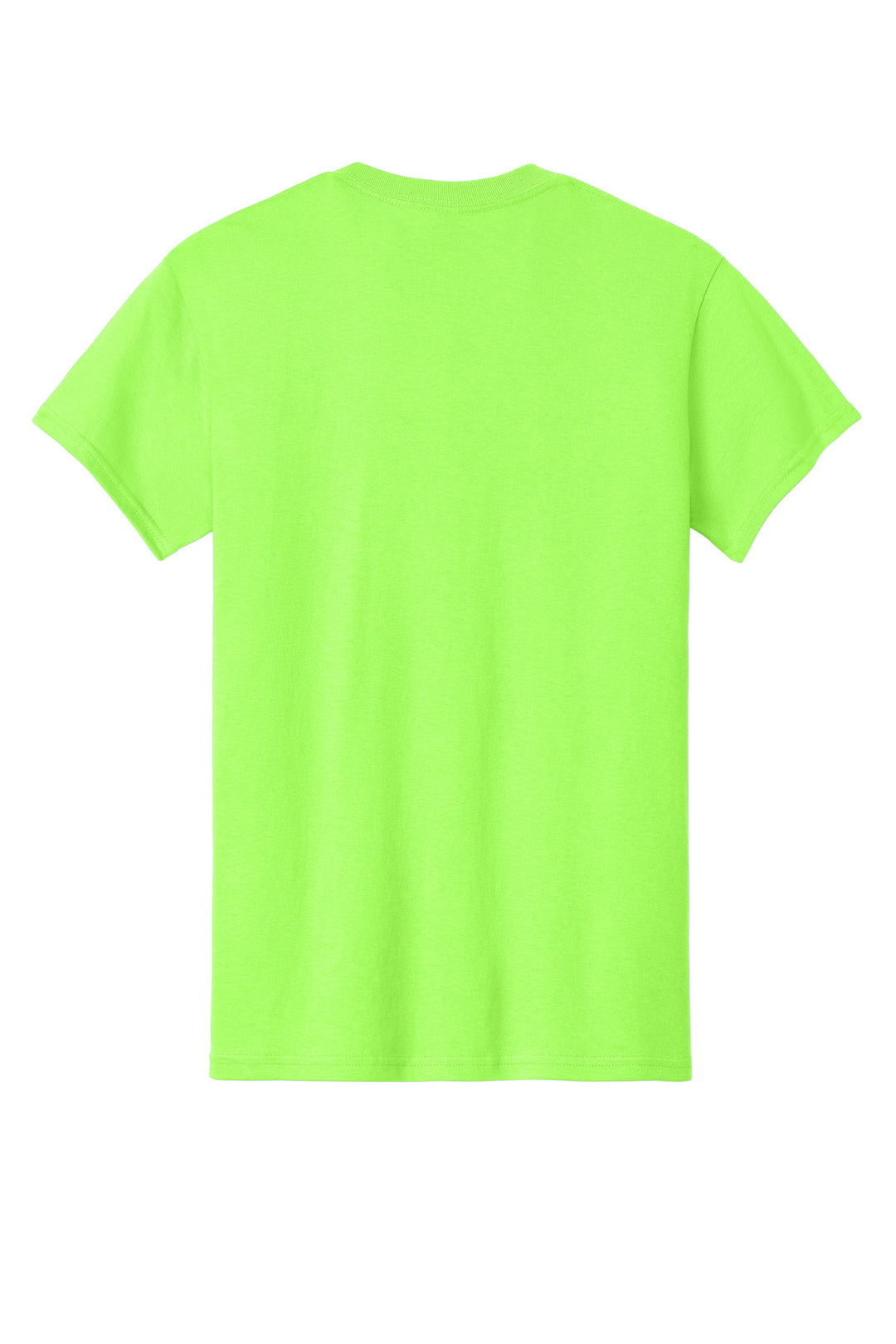 Rear View of Neon Green Gildan - Heavy Cotton 100% Cotton T-Shirt. 5000