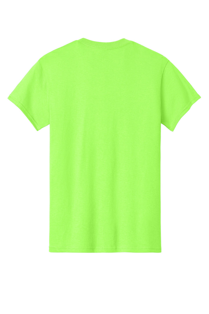 Rear View of Neon Green Gildan - Heavy Cotton 100% Cotton T-Shirt. 5000