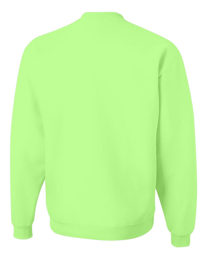 Rear View of Neon Green NuBlend® Crewneck Sweatshirt - 562MR