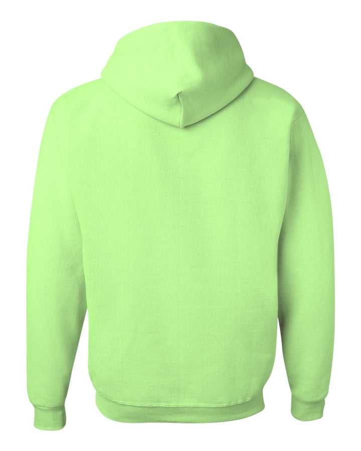 Rear View of Neon Green NuBlend® Hooded Sweatshirt - 996MR